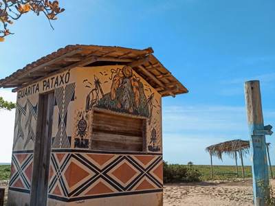A guarita Pataxó, na divisa entre Bugigão e Barra Velha