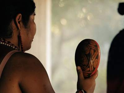 O preparo do ritual, na aldeia Pará