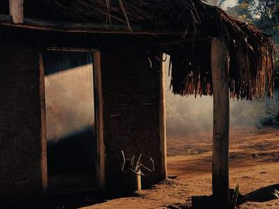 A casa de palha onde acontece a vivência